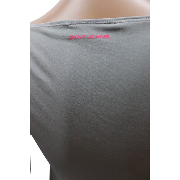 Y2K DKNY Silver Geometric Long Sleeve Mini Dress S - Picture 7 of 7